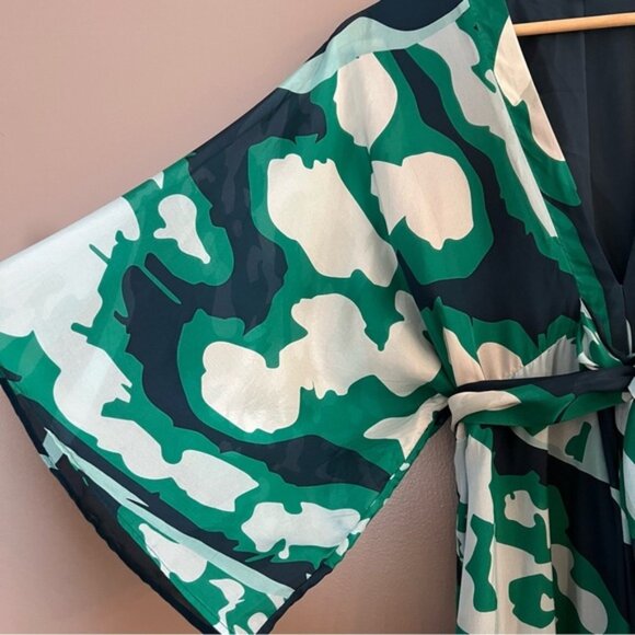 DHELA London Silk Kimono Kaftan Maxi Dress Boho Size 8 - Picture 4 of 6